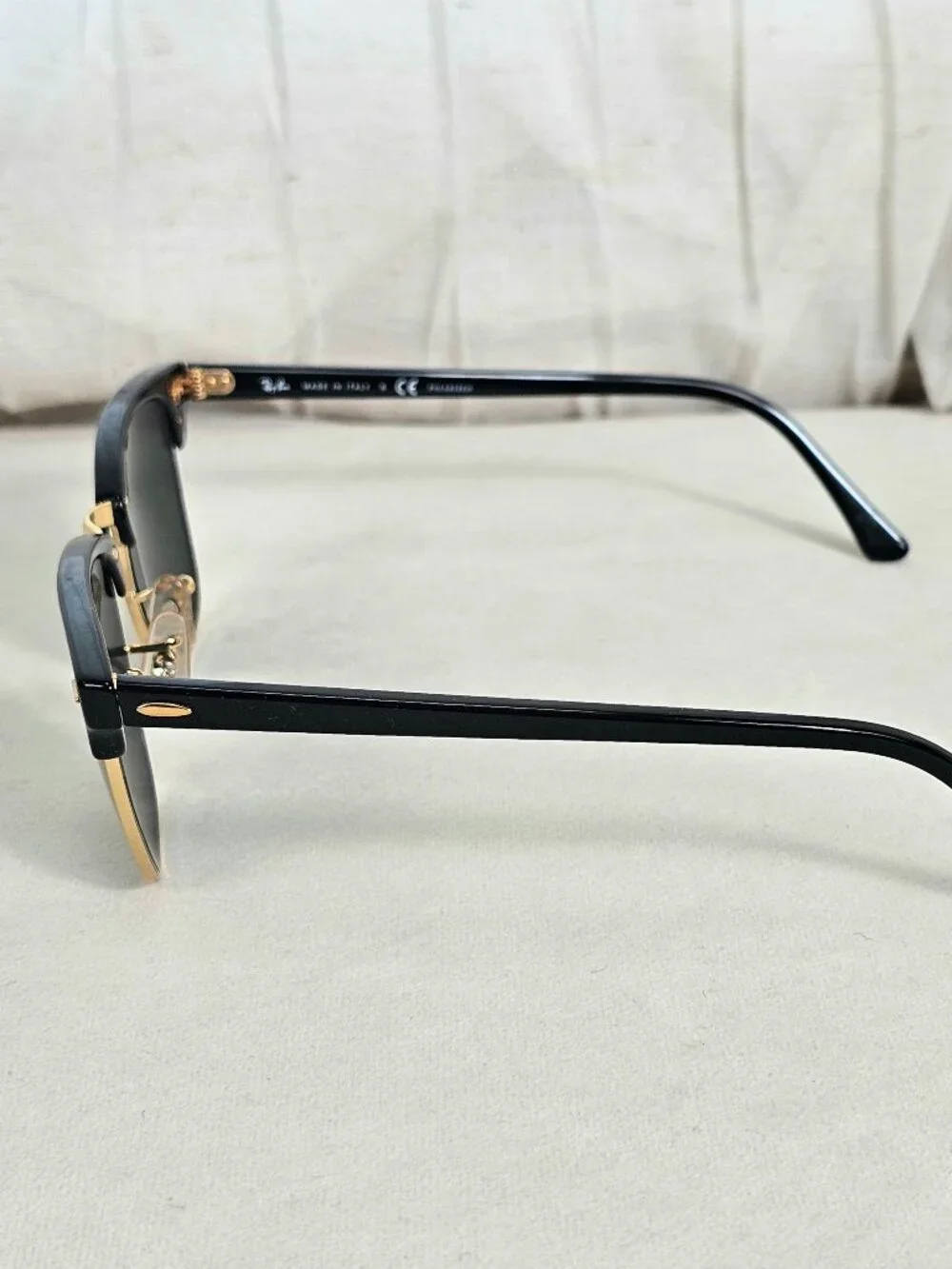 Ray-Ban Clubmaster Polarized Sunglasses RB3016 Black Gold Classic G15 Lenses w/ - Picture 8 of 13